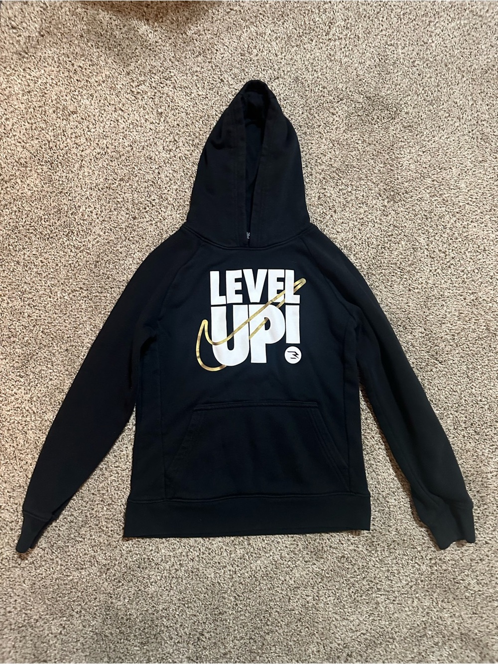 Kids Black Nike "Level Up" Graphic Hoodie